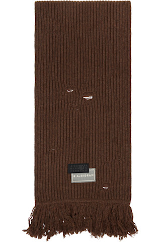 【関税&送料込み】Mm6 Maison Margiela Virgin Wool Scarf MM6 Maison Margiela: Brown Wool Scarf | SSENSE