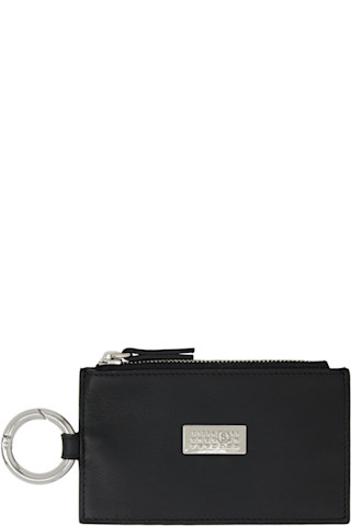 【関税込み】MM6 Maison Margiela ブラック Ring レザー 財布 MM6 Maison Margiela: ブラック Ring レザー 財布 | SSENSE 日本
