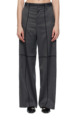 パンツ Mm6 Maison Margiela Wool Blend Trousers MM6 Maison Margiela: Gray Tailoring Wool Trousers | SSENSE