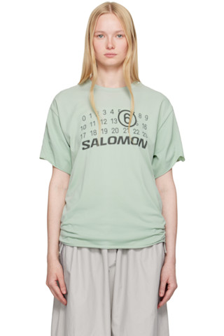 【MM6 Maison Margiela】ブルー Salomonエディション Tシャツ 252188F561003_1.jpg