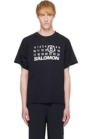 25SS mm6×Salomonサロモン シームレスTシャツ ブルー正規新品 L MM6 Maison Margiela×SALOMON ロゴシームレスTシャツ SH0GC0051