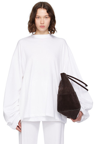 【関税込み】MARIE ADAM-LEENAERDT Tシャツ MARIE ADAM-LEENAERDT: White Jersey Fitted XXL T-shirt | SSENSE