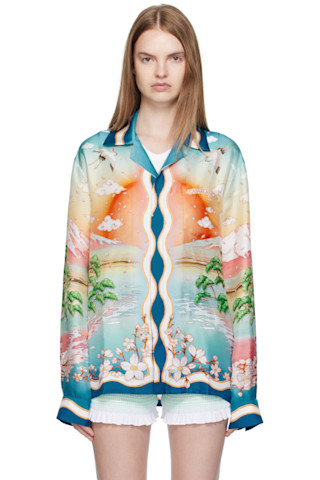 Casablancaのマルチカラー 'Tennis Club' シルク 長袖シャツがセール中