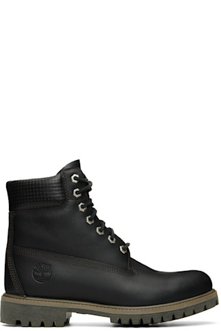 Timberland: Black 'Timberland Premium' 6-Inch Waterproof Boots