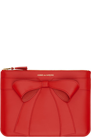 【関税込み】Comme des Garcons Wallets レッド Big Bow ポーチ Comme des Garçons Wallets: レッド Big Bow ポーチ | SSENSE 日本