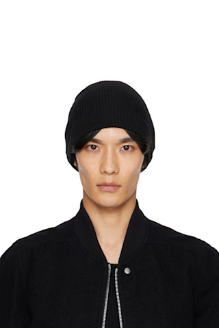 Rick Owensのブラック Concordians リブ ビーニーがセール中
