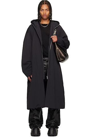 Rick Owensのブラック Concordians Mac Big Shoulders コートがセール中