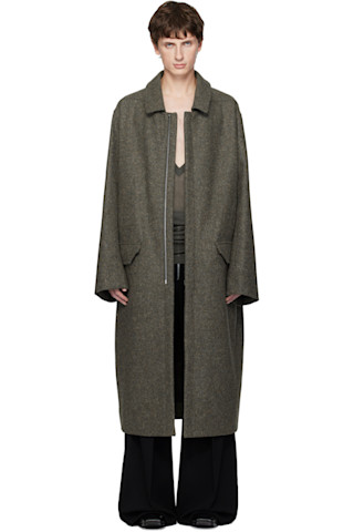 Rick Owens: カーキ Concordians Jumbo マックコート | SSENSE 日本