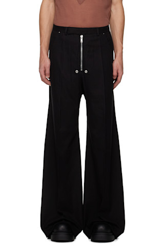 Black Concordians Tailored Wide Bela Trousers by Rick Owens