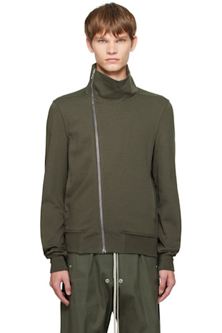 Khaki Concordians Bauhaus Jogger Track Jacket by Rick Owens on Sale