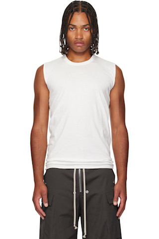 White Concordians Basic Sleeveless Tank Top by Rick Owens on Sale
