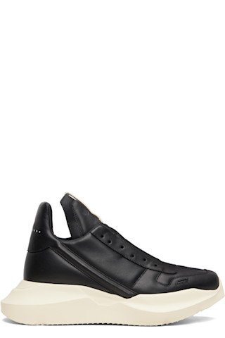 靴 Rick owens geth runner ss24 Rick Owens Strobe Runway Geo Geth Runner Dark Pearl Men's