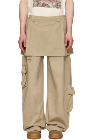 【関税込み】Collina Strada カーキ Lawn Skirt カーゴパンツ Collina Strada: カーキ Lawn Skirt カーゴパンツ | SSENSE 日本