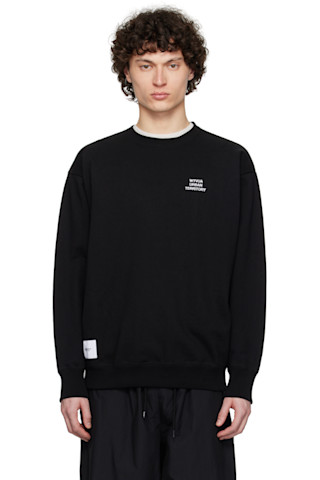 WTAPS: Black WUT Sweater | SSENSE WTAPS: Black WUT Sweater | SSENSE