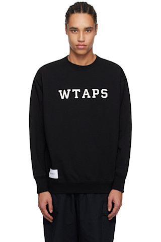 WTAPS: Black Cotton Academy Sweatshirt | SSENSE WTAPS: Black Cotton Academy Sweatshirt | SSENSE