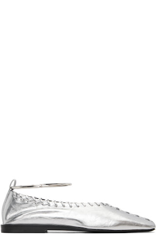 Jil Sander: シルバー Ring フラットシューズ | SSENSE 日本