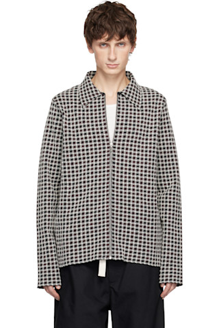 Gray Wool Blend Zip-Up Shirt by Jil Sander on Sale