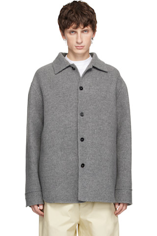 Jil Sanderのグレー ウール オーバーシャツがセール中
