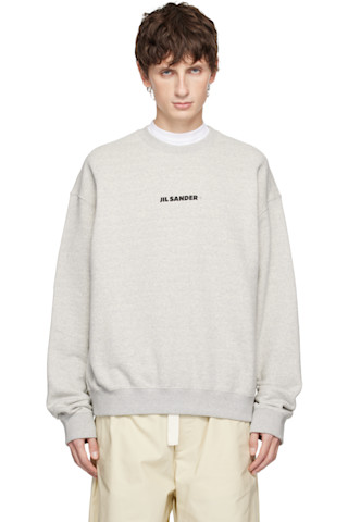 Jil Sander: Gray Cotton Compact Terry Sweatshirt | SSENSE