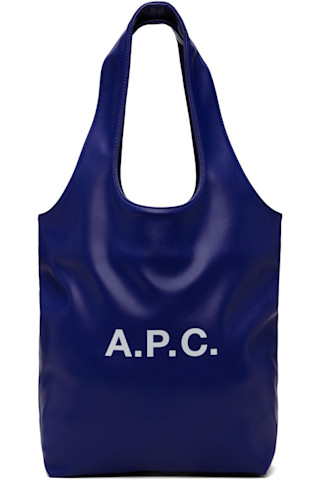 【関税込み】A.P.C. ブルー スモール Ninon トートバッグ A.P.C.: ブルー スモール Ninon トートバッグ | SSENSE 日本