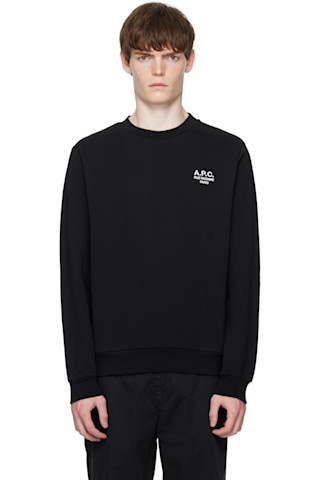 【送料&関税込】A.P.C. rue Madame Black Cotton Sweatshirt A.P.C.: Black Standard 'Rue Madame' Sweatshirt | SSENSE