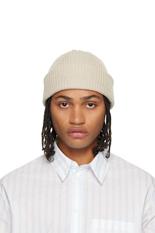 Off-White Wool Beanie by Lanvin on Sale