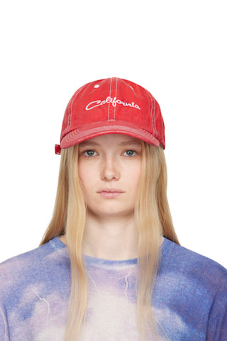 ERL イーアールエル　赤 ベースボールキャップ　caliornia ERL イーアールエル 赤 ベースボールキャップ caliornia 赤いベース