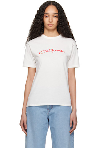 【関税込み】ERL ホワイト California シグネチャ Tシャツ ERL: White 'California' Signature T-Shirt | SSENSE