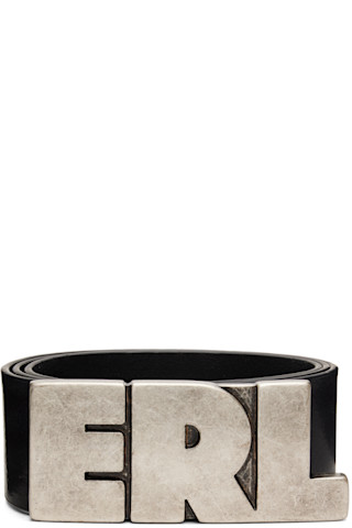 小物 ERL SKINNY LEATHER BELT ERL: Brown 'ERL' Skinny Leather Belt | SSENSE Canada
