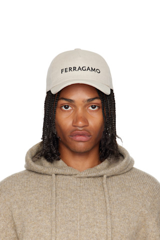 【関税込み】Ferragamo ベージュ Core Signature キャップ Ferragamo: ベージュ Core Signature キャップ | SSENSE 日本