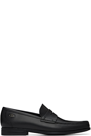【関税込み】Ferragamo ブラック Athen ペニーローファー Ferragamo: ブラック Athen ペニーローファー | SSENSE 日本