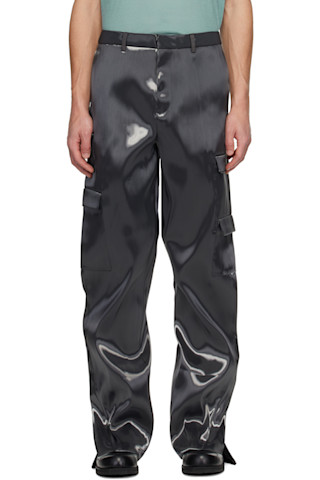 HELIOT EMILのグレー Liquid Metal カーゴパンツがセール中