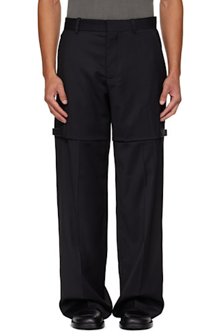 HELIOT EMILのブラック Glassine テーラードパンツがセール中