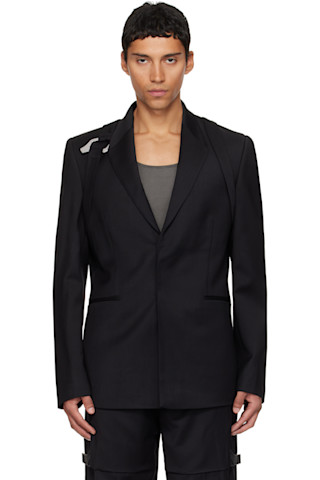 Black Glassine Blazer by HELIOT EMIL on Sale