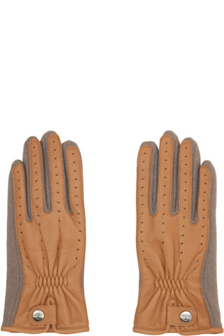 Vivienne Westwood 新品羊革ウールグローブベージュ系激可愛い！ Vivienne Westwoodのベージュ＆グレー Leather Sheep グローブがセール中