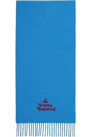 Vivienne Westwood: Blue Embroidered Scarf | SSENSE