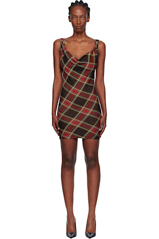 Red & Green Anna Pencil Minidress by Vivienne Westwood on Sale