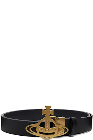 Black Orb Buckle Belt by Vivienne Westwood on Sale