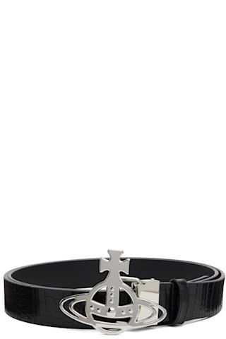 Vivienne Westwood: ブラック Line Orb バックルベルト | SSENSE