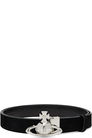 Black Orb Buckle Belt by Vivienne Westwood on Sale