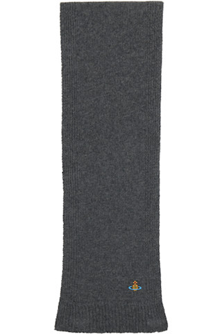 小物 Vivienne Westwood Cashmere Muffler Gray Cashmere Scarf by Vivienne Westwood on Sale