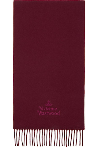 Vivienne Westwoodのバーガンディ エンブロイダリー マフラーがセール中
