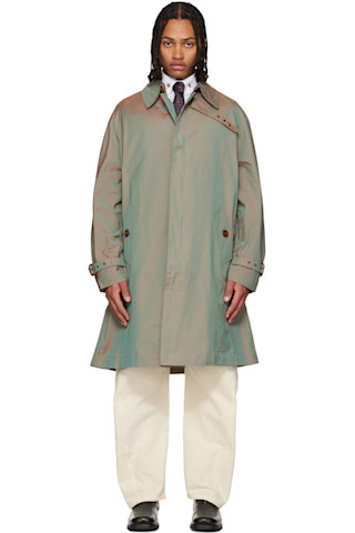 90's vintage□J.PREES【M】コーデュロイ トレンチコート 緑 90´s