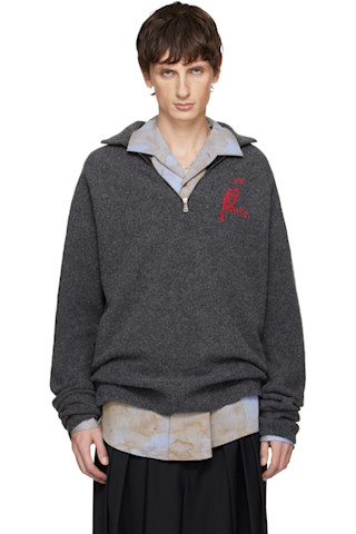 Gray Logo Track Jacket by Vivienne Westwood on Sale