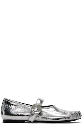 【関税込み】Coperni シルバー Five-Toe Belt フラットシューズ Coperni: シルバー Five-Toe Belt フラットシューズ | SSENSE 日本