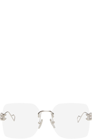 BALENCIAGAシルバーメガネ Balenciaga: Silver Rimless Glasses | SSENSE