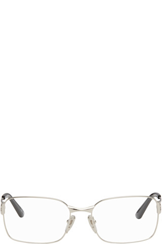 【関税込み】Balenciaga シルバー Mercury メタル メガネ Balenciaga: Silver Mercury Metal Glasses | SSENSE