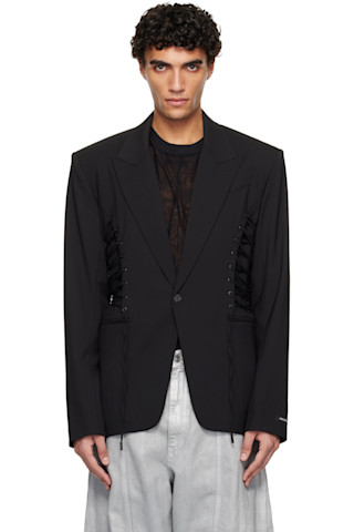 MUGLER  ブラック テーラードジャケット Muglerのブラック Super Fine Tail テーラードジャケットがセール中