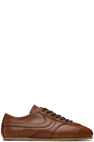 Dries Van Noten: Brown Leather Sneakers | SSENSE