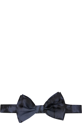 Black Silk Bow Tie by Dries Van Noten on Sale